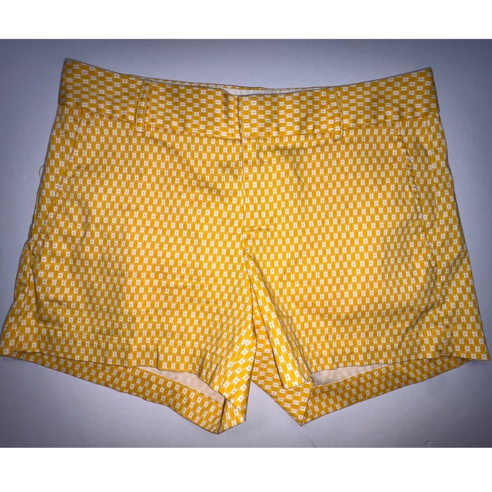 Banana Republic Martin Fit Yellow Geometric Pattern Shorts Size 4
